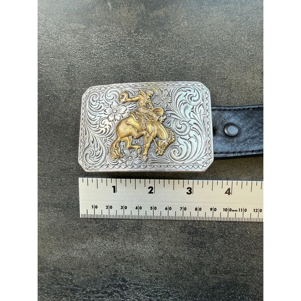 Kids Western Cowboy Belt Size 20 Genuine Leather Bronc Rider Cross Concho Rodeo